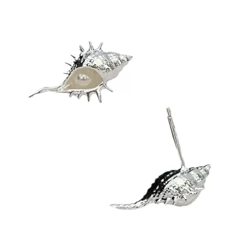 Fun Conch Ohrringe Ohrohrschstenen Legierungstextur Moderne Schmuck Fashion Pins Geeignet Für Tägliche Und Party Tragen Trendige Ozeaninspirierte Ohrzubehör von Asukohu