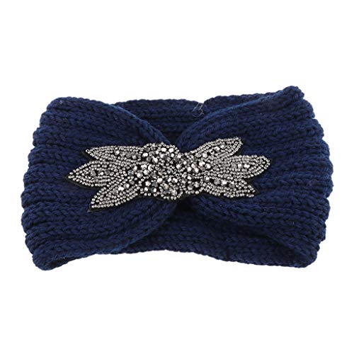 Gestricktes Haarband für Damen, Blume für Perlen, Ohrenwärmer, breit für H-Perlen zur Schmuckherstellung für Kinder von Asukohu