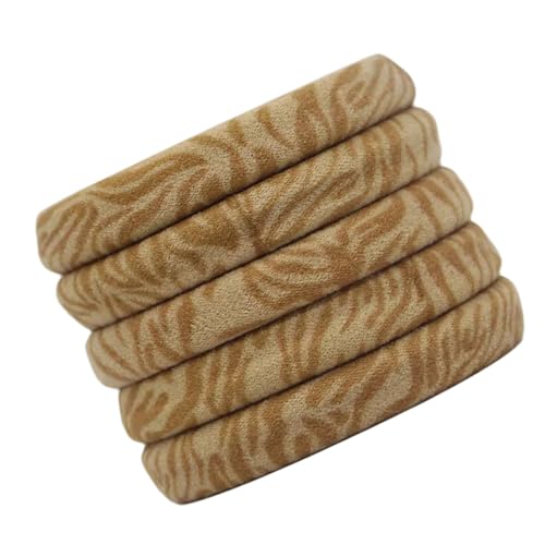 Haargummis mit Tierdruck, für den täglichen Gebrauch, elastisch, für Damen und Mädchen, verschiedene Outfits, 5 Stück von Asukohu