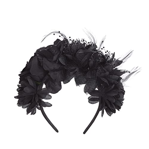 Halloween-Haarband mit Kunstblumen, dünnes Seiten-Haarband, schöne Blume, Haarreif für Mädchen, Haarschmuck, bunte Blume für Hochzeit, Mädchen, Blume, für Mädchen, zum Fotografieren von Blumen von Asukohu
