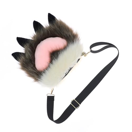 Halloween-Tasche, Plüsch, Drachenklaue, Umhängetasche, Schulbuch, Halloween, Handtasche, Kostüm-Zubehör für Mädchen, modische Schulter, khaki, Einheitsgröße Halloween-Tasche, Plüsch, Drachenklaue, Umhängetasche, Schulbuch, Halloween, Handtasche, Kostüm-Zubehör für Mädchen, modische Schulter, khaki, Einheitsgröße von Asukohu