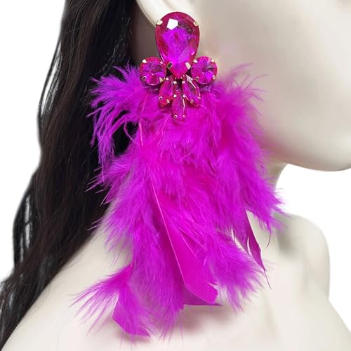 Handgefertigte Kristallgefressene Ohrringe Mit Poliertem Finish Leichter Hangle Ohr Accessoires Für Alltägliche Eleganzen Federohrringe von Asukohu