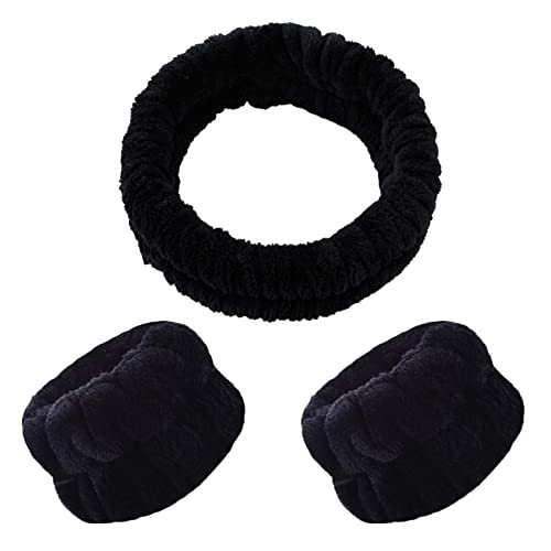 Handgelenk Waschband Stirnband Haargummis Manschetten Gesichtswasch Armbänder Saugfähiges Mikrofaser Waschtuch Für Make Up Hautpflege Handgelenke Waschband Und Stirnband Haargummis Manschetten von Asukohu