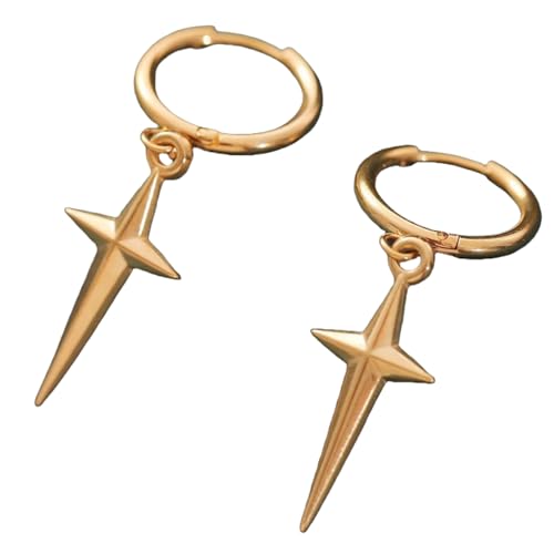 Kleine Reifenoopringe Mit Star Designs Drop Ohrringe Anhänger Ohrringe Für Frauen Hip Hop Mode Schmucklegierung Textur von Asukohu