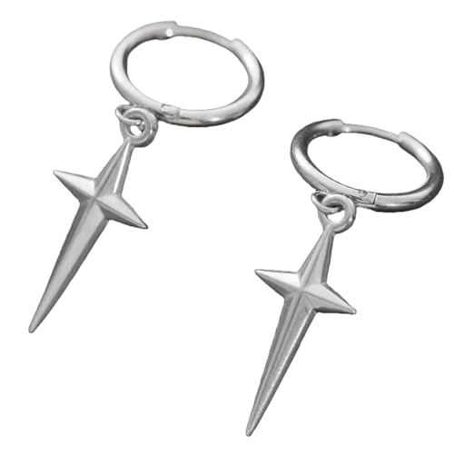 Kleine Reifenoopringe Mit Star Designs Drop Ohrringe Anhänger Ohrringe Für Frauen Hip Hop Mode Schmucklegierung Textur von Asukohu