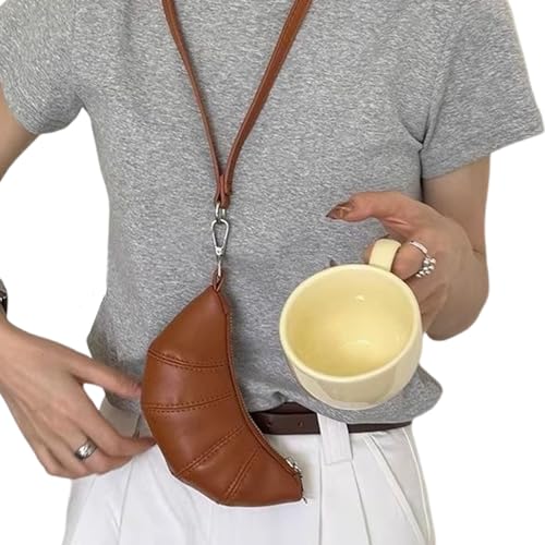 Kompakter Horn- und Münzhalshalter mit verstellbarem Umhängeband, stilvoll und Geldbörse für Damen, für den täglichen Gebrauch, braun, One Size Kompakter Horn- und Münzhalshalter mit verstellbarem Umhängeband, stilvoll und Geldbörse für Damen, für den täglichen Gebrauch, braun, One Size von Asukohu