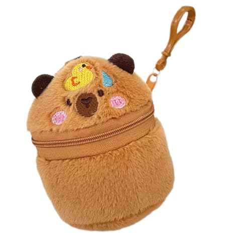 Kopfhörer-Aufbewahrungstasche, schöne Capybara-Münzbeutel, Plüsch-Münzgeldbörse, Anhänger, Kopfhöreretui, Cartoon-Tier-Aufbewahrungstasche, Kopfhörer-Aufbewahrungstasche, schöne Capybara-Münzgeldbörse von Asukohu