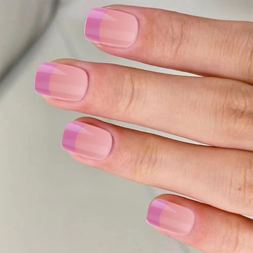 Künstliche Nägel, kurz, quadratisch, zum Aufkleben, für Damen und Mädchen, zum Aufkleben von Asukohu