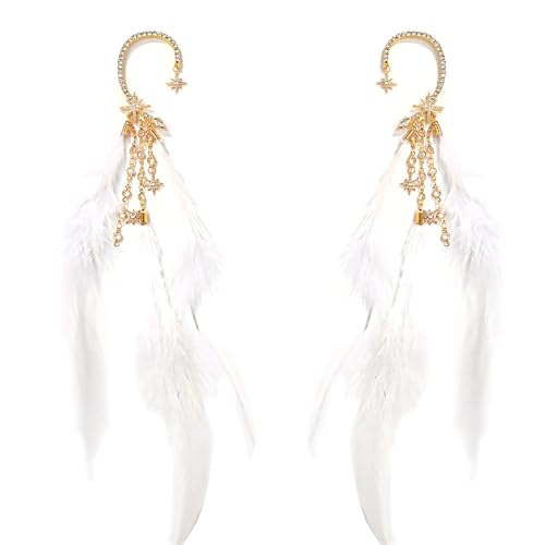 Leichte Gefiederte Quasten Fallen Ohrringe Handgefertigtes Schmuck Geschenk Für Frauen Mädchen Modische Ohrmanschette Accessoires Party Dangle Ohrringe von Asukohu