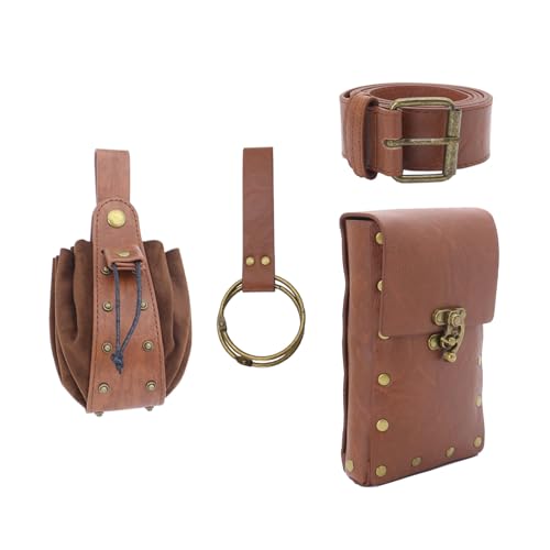 Mittelalterliche Gürteltasche Vintage Gürteltaschen Hüfttasche LARP Renaissances Kostüm Zubehör Damen Herren Leder Bauchtasche Kostüm Zubehör, Braune Gürteltasche, Einheitsgröße, Mass Beauty Mittelalterliche Gürteltasche Vintage Gürteltaschen Hüfttasche LARP Renaissances Kostüm Zubehör Damen Herren Leder Bauchtasche Kostüm Zubehör, Braune Gürteltasche, Einheitsgröße, Mass Beauty von Asukohu