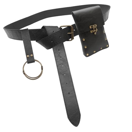 Mittelalterliche Gürteltasche Vintage Gürteltaschen Hüfttasche LARP Renaissances Kostüm Zubehör Damen Herren Leder Bauchtasche Kostüm Zubehör, Schwarze Gürteltasche, Einheitsgröße, Mass Beauty Mittelalterliche Gürteltasche Vintage Gürteltaschen Hüfttasche LARP Renaissances Kostüm Zubehör Damen Herren Leder Bauchtasche Kostüm Zubehör, Schwarze Gürteltasche, Einheitsgröße, Mass Beauty von Asukohu