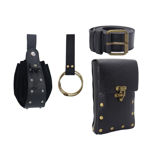 Mittelalterliche Gürteltasche Vintage Gürteltaschen Hüfttasche LARP Renaissances Kostüm Zubehör Damen Herren Leder Bauchtasche Kostüm Zubehör, Schwarze Gürteltasche, Einheitsgröße, Mass Beauty Mittelalterliche Gürteltasche Vintage Gürteltaschen Hüfttasche LARP Renaissances Kostüm Zubehör Damen Herren Leder Bauchtasche Kostüm Zubehör, Schwarze Gürteltasche, Einheitsgröße, Mass Beauty von Asukohu