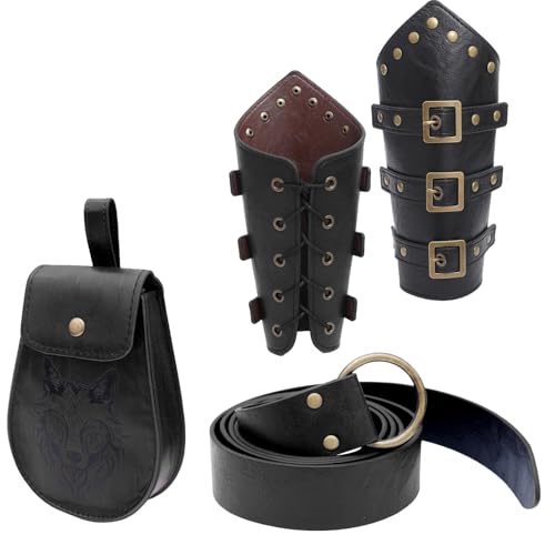Mittelalterlicher Ledergürtel, Ledergürtel, Gürteltasche, Münzgeldbörse und mittelalterlicher Armschutz für Herren, Halloween, Musikfestival, D, Einheitsgröße, Mass Beauty Mittelalterlicher Ledergürtel, Ledergürtel, Gürteltasche, Münzgeldbörse und mittelalterlicher Armschutz für Herren, Halloween, Musikfestival, D, Einheitsgröße, Mass Beauty von Asukohu