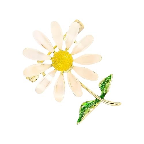 Mode Blumförmige Brosche Metall Blumenabzeichen Corsage Revers Pin Kleidungszubehör Dekorative Bekleidung Accessoire Elegantes Gänseblümchen Accessoire von Asukohu