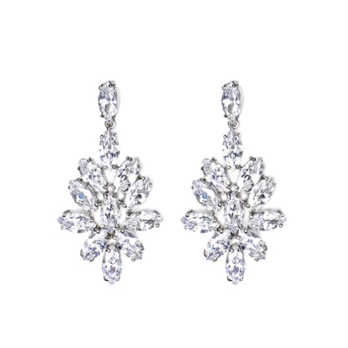 Moderne Stollen Ohrringe Mit Kubischen Zirkonia Detail Party Statement Kupferstruktur Für Einen Raffinierten Look Komfortable Tägliche Verschleiß von Asukohu
