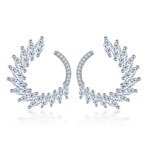 Moderne Stollen Ohrringe Mit Kubischen Zirkonia Detail Party Statement Kupferstruktur Für Einen Raffinierten Look Komfortable Tägliche Verschleiß von Asukohu