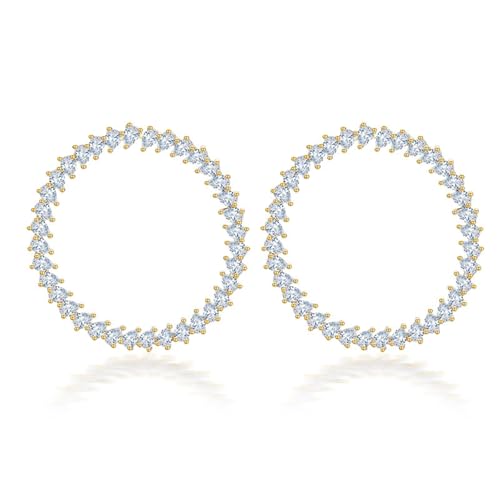 Moderne Stollen Ohrringe Mit Kubischen Zirkonia Detail Party Statement Kupferstruktur Für Einen Raffinierten Look Komfortable Tägliche Verschleiß von Asukohu