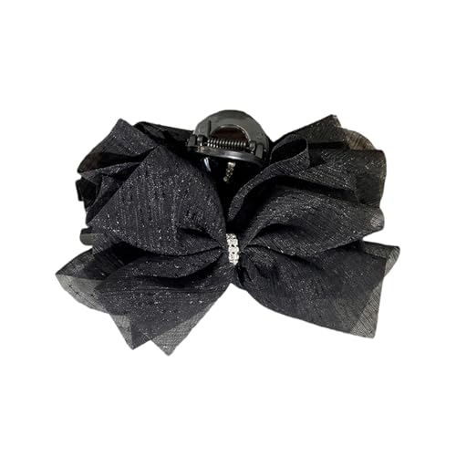 Modischer Netz-Tüll mit großen Schleifen, Greifclip, eleganter Retro-Pferdeschwanz, Haarnadel, Kopfschmuck, stilvolles Mädchen-Haar-Accessoire von Asukohu