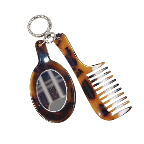 Modischer Schlüsselanhänger, multifunktionaler Leopardenkamm, Schlüsselanhänger für stilvolle Haarpflege, kreative Schlüsselanhänger, Taschenanhänger von Asukohu