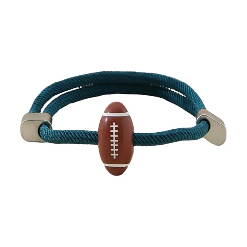 Modisches Milans-Seil für Herren mit verstellbarer Passform und Rugbys-Detail-Accessoire für einen modernen Look, Styles, trendiges Herren-Armband, Einheitsgröße, Wie beschrieben von Asukohu