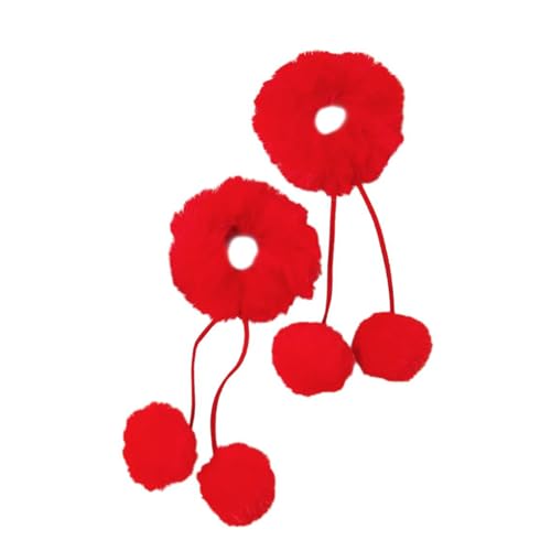 Pompoms Plüsch Haare Scunchies Für Schüler Kinder Elastizität Pferdeschwanzhalter Süße Brötchen Haar Ornament Friseur Styling Dekoration von Asukohu