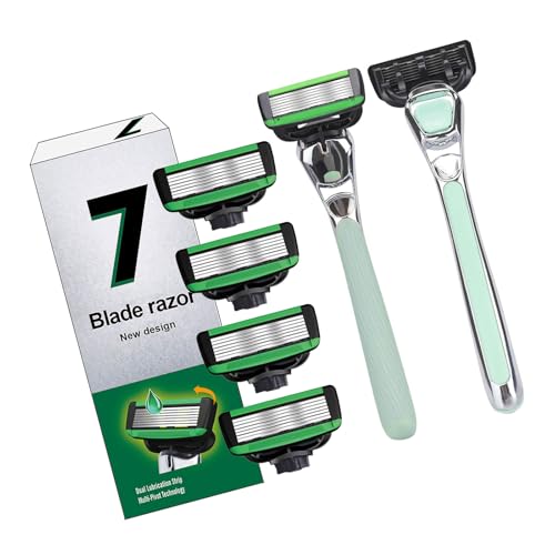 Razro Wiederverwendbares Rasiermesser aus Metall mit 5 Edelstahl-Rasro-Spitzen für Männer und Frauen von Asukohu