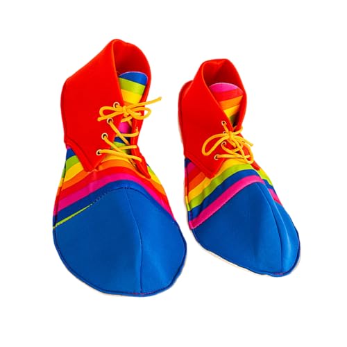 Regenbogen Clowns Schuhe Jumbos Große Clownschuhe Clown Kostüm für Halloween Karneval Cosplay Geburtstag Dress Up Regenbogen Clowns, regenbogenfarben, Small von Asukohu