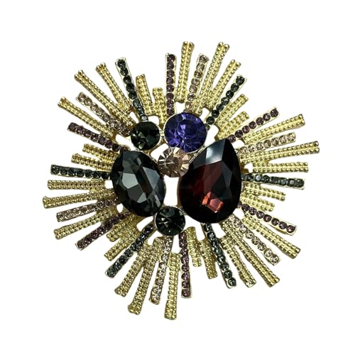 Retro Moderne Kristallbrosche Für Frauen Luxus Barkoques Design Multi Purpose Leichtgewicht von Asukohu