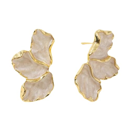 Robuste Legierung Ohrringe mit Ahornblatt und Blume, stilvolles Design für den täglichen Gebrauch und besondere Anlässe. Verwenden Sie Ohrstecker für Damen, Einheitsgröße, Wie beschrieben, Wie von Asukohu