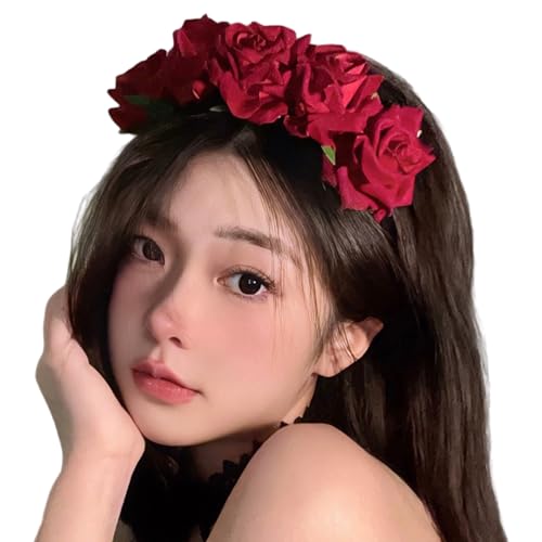 Romantics Rosen-Stirnbänder für Damen, modisch, Make-up, lässiger Kopfschmuck für Brautveranstaltungen, Partys, Festivals von Asukohu