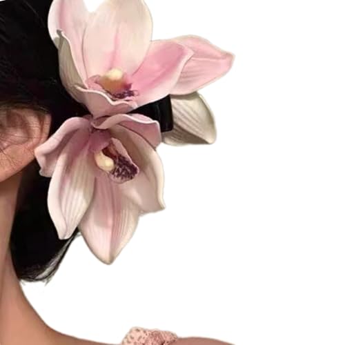 Schöne künstliche Orchideen-Blumenkralle für Frauen, verschönert sich mit lebensechten Blumendesigns für Musikfestivals von Asukohu