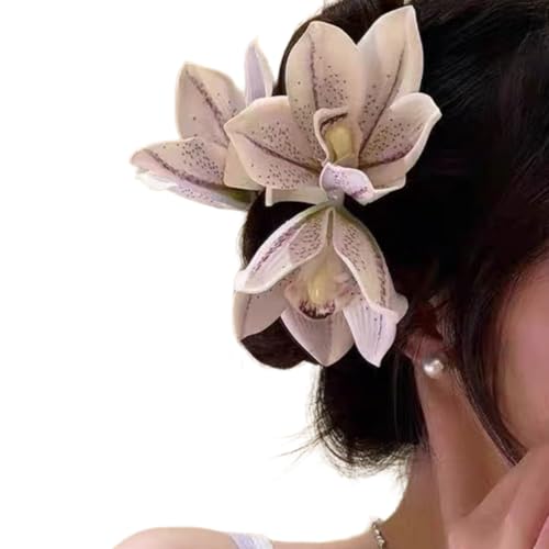 Schöne künstliche Orchideen-Blumenkralle für Frauen, verschönert sich mit lebensechten Blumendesigns für Musikfestivals von Asukohu