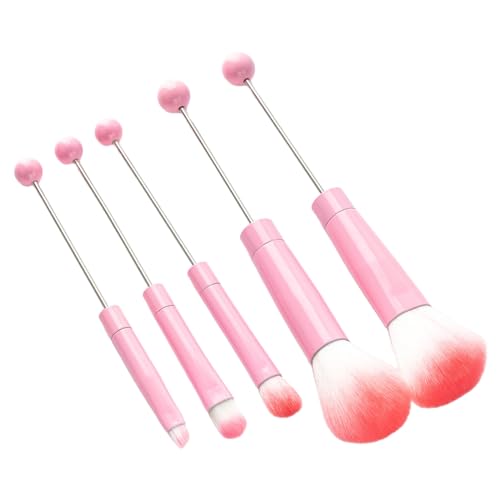 Set mit 5 Perlen-Make-up-Pinseln, mit Perlen, Kosmetikpinsel-Set für Lidschatten, Augenbrauen, Metallgriff, Beauty-Werkzeug von Asukohu