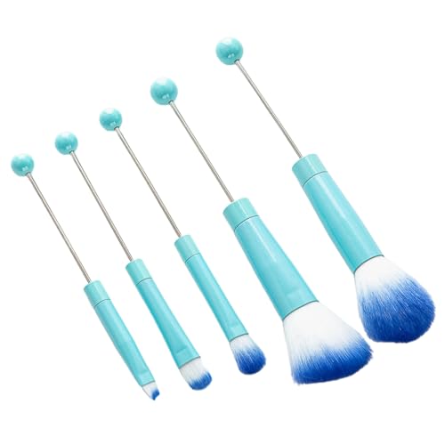 Set mit 5 Perlen-Make-up-Pinseln, mit Perlen, Kosmetikpinsel-Set für Lidschatten, Augenbrauen, Metallgriff, Beauty-Werkzeug von Asukohu