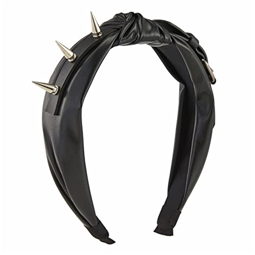 Spiked Stirnband Gothic Tiaras Stirnband Für Frauen Breites Geknotetes Stirnband Pu Leder Stirnband Punk Stirnband Pu Leder Stirnband von Asukohu