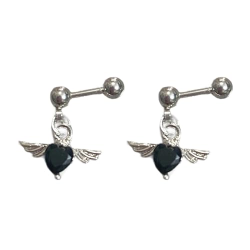 Stahl Geflügelte Herzohrringe Moderne Minimalistische Styles Ohrohrschstene Bequemer Verschleiß Den Ganzen Tag Lang Schmuck Für Empfindliche Haut Moderne Edelstahl Liebesohrringe Für Teenager von Asukohu