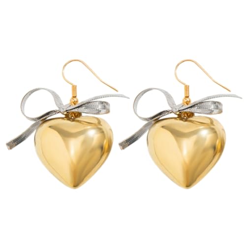 Stilvoller Schmuck, Herzschleifenförmige Ohrringe/Halskette, Liebesschleife, Earrings, Metall von Asukohu