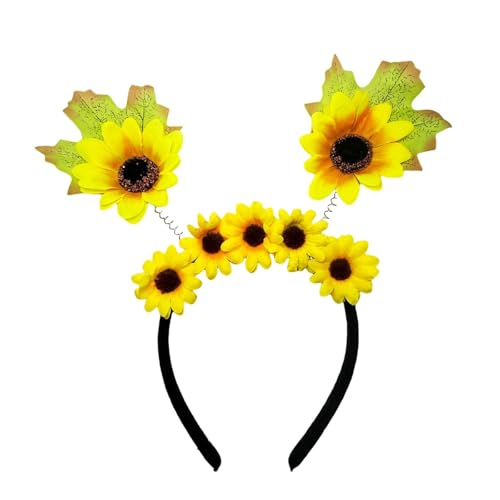 Stirnband aus künstlichem Stoff, Sonnenblumen-Haarband, Frühlingsblumen-Haarband für Damen und Kinder, Mädchen, verschiedene Veranstaltungen von Asukohu