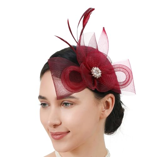 Teaparty Bridal Duschfaszinator Haare Haarthabe Mit Sicherem Clip Für Hochzeiten Rennereignis Event Dressing Cocktails Accessoires von Asukohu