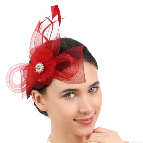 Teaparty Bridal Duschfaszinator Haare Haarthabe Mit Sicherem Clip Für Hochzeiten Rennereignis Event Dressing Cocktails Accessoires von Asukohu