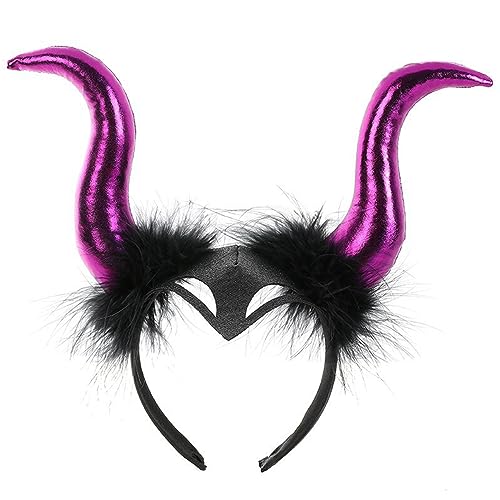 Überwältigend cooler Teufelshaarreifen Tierhorn-Kopfschmuck Cartoon-Tier-Stirnband Anti-Rutsch-Tier-Kopfschmuck Halloween Teufelshörner für Herren von Asukohu