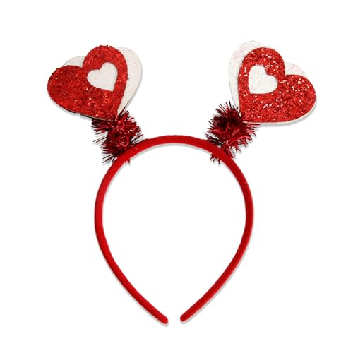 Valentinstag Stirnband Für Frauen Glitzer Pailletten Herz Haarbänder Süße Liebesförmige Boppers Party Haar Accessoires Geschenk Urlaubsatmosphäre von Asukohu