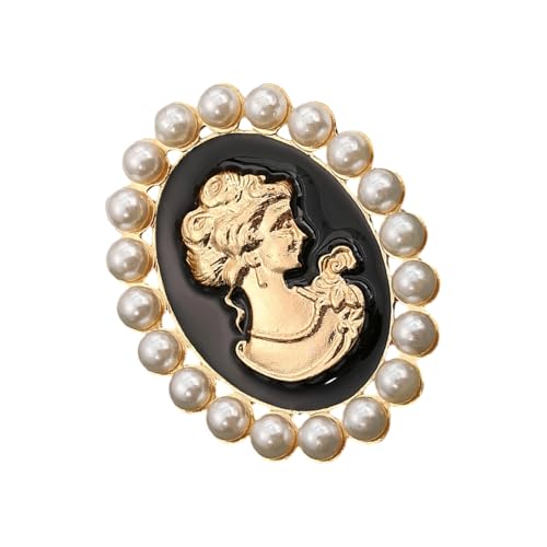 Victorian Cameo Brosche Pin Mit Strasssteinen Und Perlen Für Frauen Elegant von Asukohu
