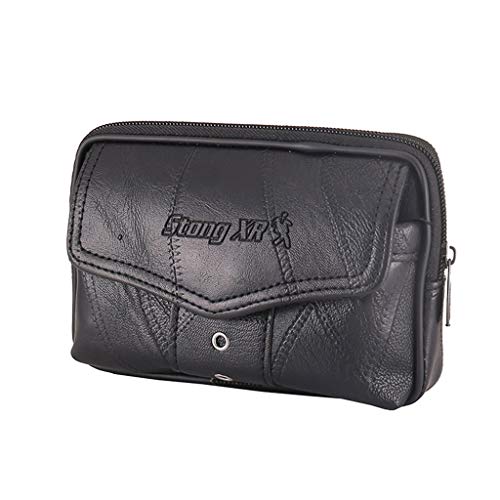 Vintage Herren Gürteltasche PU-Leder Handy Reise Hüfte hängende Geldbörse, Schwarz , Horizontal Vintage Herren Gürteltasche PU-Leder Handy Reise Hüfte hängende Geldbörse, Schwarz , Horizontal von Asukohu