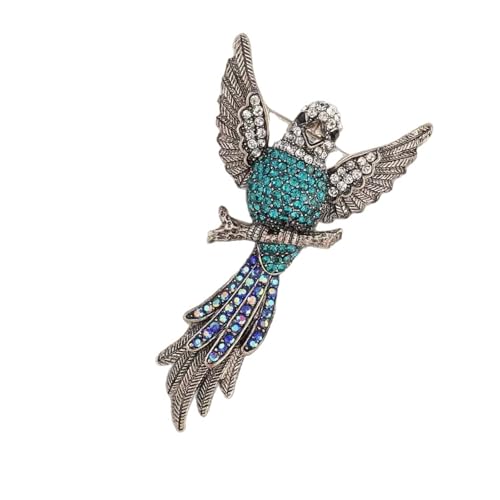 Vintage Styles Hawks Pin Schmuck Mit Farbenfrohen Kristallsteinen Robust von Asukohu