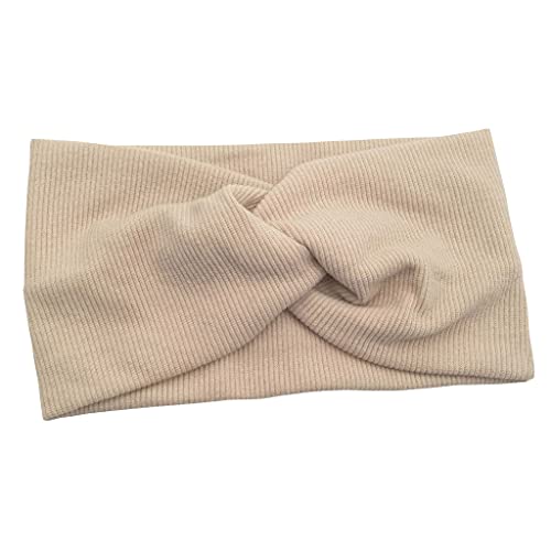 Yoga-Sport-Stirnband, überkreuzt, für Kopf, elastisches Slip-Haarband, breiter Turban, Baumwolle, geknotete Stirnbänder für Damen, breiter Slip von Asukohu