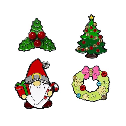 Zarte Weihnachtsbaum-Anstecknadeln, elegantes Weihnachtsbaum-Design, einzigartige Broschen mit Strasssteinen, Rucksack-Anstecknadeln von Asukohu