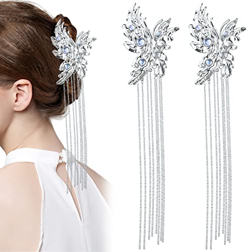 2 Stück Silberne Schmetterling Quaste Haarklammern Vintage Kristall Krallen rutschfeste Haarklammern Legierung ausgefallene Haarklammern Haarklammern Haarschmuck für Frauen Mädchen 2 Stück Silberne Schmetterling Quaste Haarklammern Vintage Kristall Krallen rutschfeste Haarklammern Legierung ausgefallene Haarklammern Haarklammern Haarschmuck für Frauen Mädchen von Aswewamt