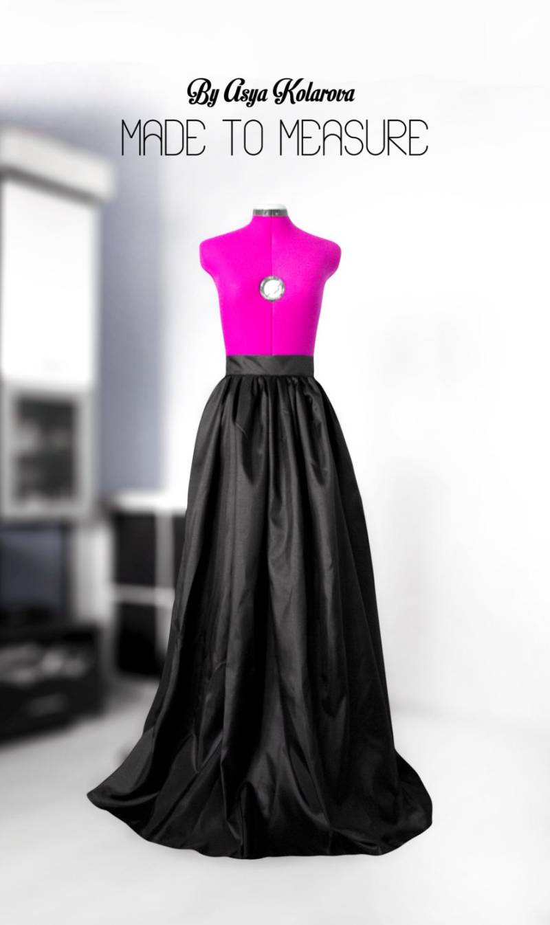Maßangefertigter Schwarzer Taft Ballkleid Rock Maßanfertigung von AsyaSkirts