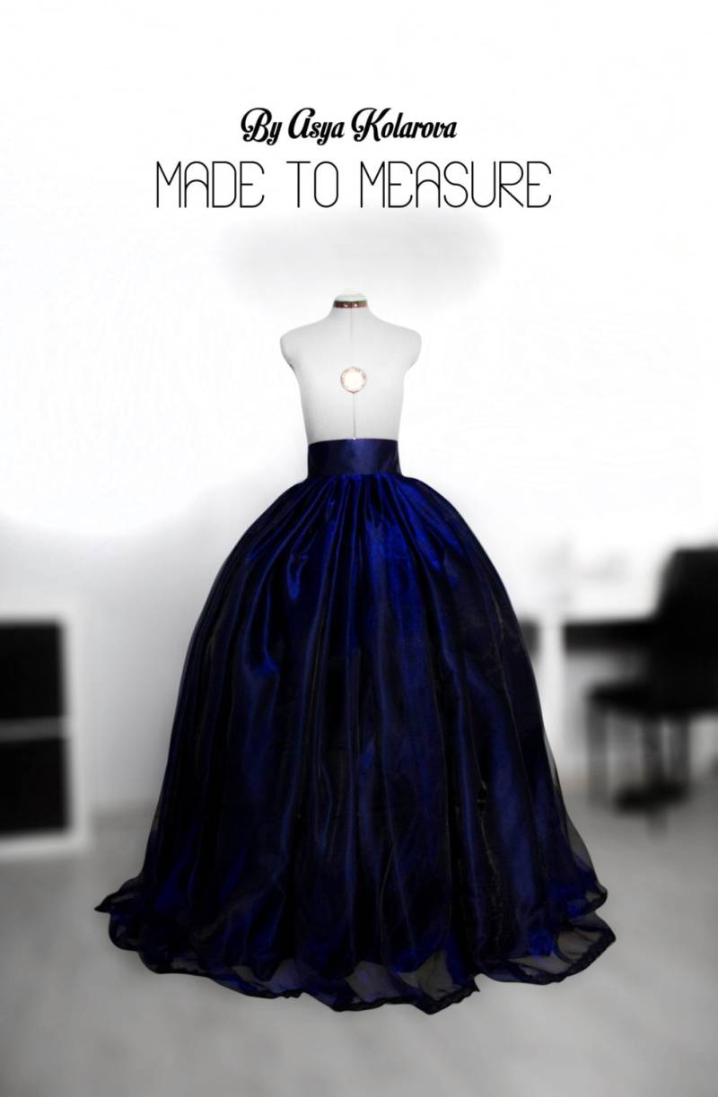 Navy Organza Ballkleid Rock Hochzeitskleid Mit Schleppe von AsyaSkirts